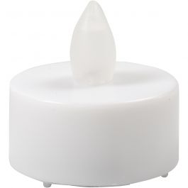LED Värmeljus, H: 35 mm, Dia. 38 mm, vit, 24 st./ 1 förp. [HOB-52339]