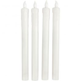 LED Stearinljus, H: 24,5 cm, Dia. 20 mm, 4 st./ 1 förp. [HOB-52365]