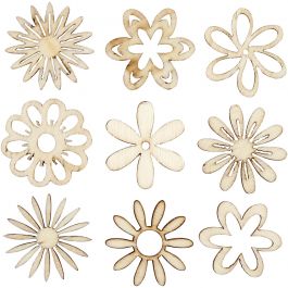 Trädekorationer, Blommor, stl. 28 mm, 45 st./ 1 förp. [HOB-52376]