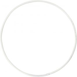 Metallring, Dia. 10 cm, tjocklek 2 mm, vit, 10 st./ 1 förp. [HOB-52409]