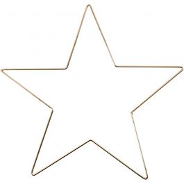 Metallstjärna, Dia. 30 cm, tjocklek 3 mm, guld, 1 st. [HOB-52423]