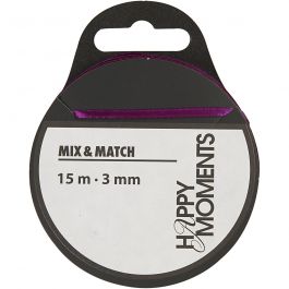 Satinband, B: 3 mm, mörklila, 15 m/ 1 rl. [HOB-524505]