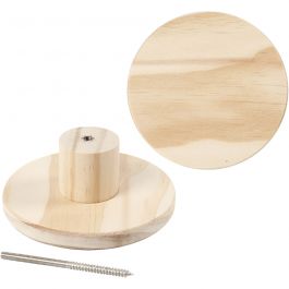 Träknopp, rund, D: 4,5 cm, Dia. 11 cm, 1 st. [HOB-54406]