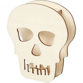 Halloweenfigur, Döskalle, H: 13,5 cm, D: 3 cm, B: 11,5 cm, 1 st. [HOB-54415]