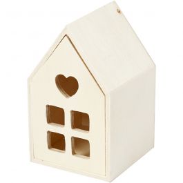 Hus med låda, H: 10,8 cm, D: 6,8 cm, B: 6,8 cm, 1 st. [HOB-54441]