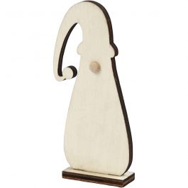 Jultomte, H: 10 cm, D: 1,5 cm, B: 4,5 cm, tjocklek 3 mm, 3 st./ 1 förp. [HOB-54467]