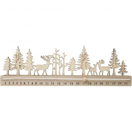 Julkalender, nedräkning, H: 12 cm, L: 40 cm, B: 3,6 cm, 1 st. [HOB-54471]