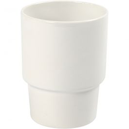 Mugg, H: 11 cm, Dia. 8,5 cm, vit, 2 st./ 1 förp. [HOB-556070]