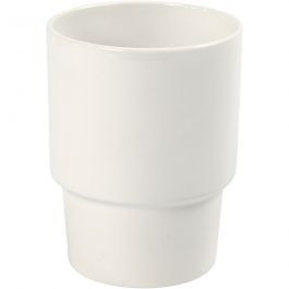 Mugg, H: 11 cm, Dia. 8,5 cm, vit, 1st./ 1 st. [HOB-55607]