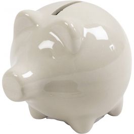 Spargrisar, H: 8 cm, B: 8,5 cm, råvit, 10 st./ 1 förp. [HOB-556391]