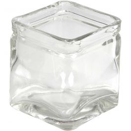 Fyrkantiga värmeljushållare, H: 5,5 cm, stl. 5,5x5,5 cm, 12 st./ 1 förp. [HOB-55812]