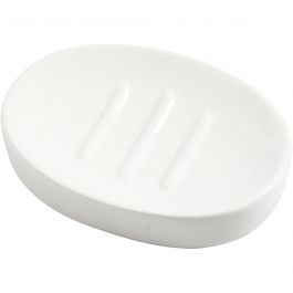Tvålkopp, H: 2,5 cm, L: 13,5 cm, B: 10 cm, vit, 1 st. [HOB-558660]