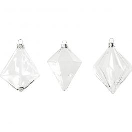 Glaskulor, H: 9,6+9,8+10,5 cm, Dia. 7+7,9+8 cm, transparent, 3 st./ 1 förp. [HOB-55901]