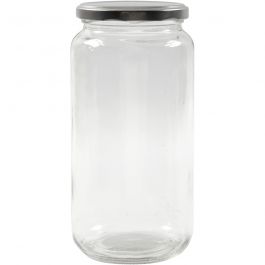  Storage Glass Jar, transparent, H: 18,8 cm, 8,8 cm, 1000 ml, 6 pc [HOB-55913]