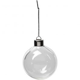 Glaskulor, H: 6,9 cm, Dia. 5,9 cm, transparent, 8 st./ 1 förp. [HOB-55942]