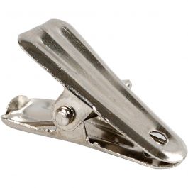 Dekorationsklämma, L: 27 mm, B: 14 mm, silver, 10 st./ 1 förp. [HOB-559540]
