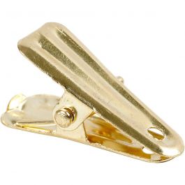 Dekorationsklämma, L: 27 mm, B: 14 mm, guld, 10 st./ 1 förp. [HOB-559541]