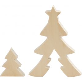 2i1 figur, julgranar, H: 8+20 cm, D: 2 cm, B: 6,5+14,5 cm, 1 set [HOB-56135]