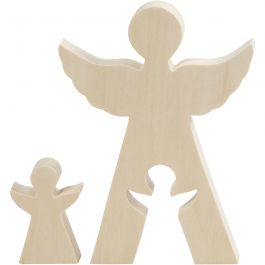 2i1 figur, änglar, H: 7,8+20 cm, D: 2 cm, B: 4,5+14,3 cm, 1 set [HOB-56136]