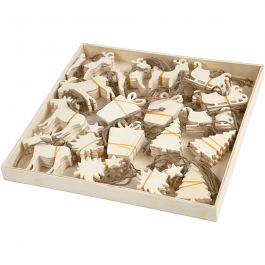 Julhängen, stl. 7-9 cm, tjocklek 4 mm, 90 st./ 1 förp. [HOB-56404]