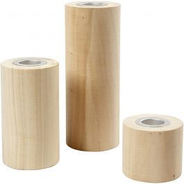 Ljusstakar, H: 14,5+9+6,5 cm, Hålstl. 2,3 cm, 3 st./ 1 förp. [HOB-56413]