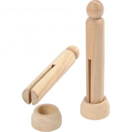 Klädnypor med stopp, L: 9,5 cm, 5 st./ 1 förp. [HOB-56460]