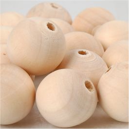 Träpärlor, Dia. 20 mm, Hålstl. 4 mm, 14 st./ 1 förp. [HOB-566680]