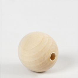 Träpärlor, Dia. 30 mm, Hålstl. 5 mm, 4 st./ 1 förp. [HOB-566720]