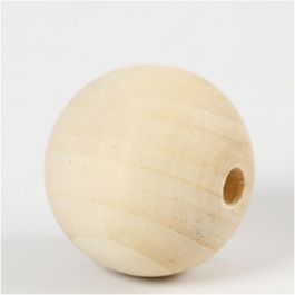 Träpärlor, Dia. 40 mm, Hålstl. 7 mm, 6 st./ 1 förp. [HOB-56676]
