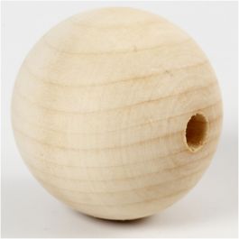 Träpärlor, Dia. 50 mm, Hålstl. 8 mm, 4 st./ 1 förp. [HOB-56678]