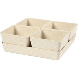 Krukor, H: 8 cm, D: 19,5 cm, B: 19,5 cm, 1 set [HOB-56866]