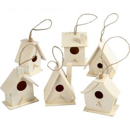 Fågelholkar mini, H: 7 cm, 6 st./ 1 förp. [HOB-575770]