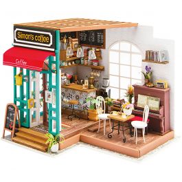 DIY Miniatyrrum, Café, H: 19 cm, L: 22,6 cm, B: 19,4 cm, 1 st. [HOB-578921]
