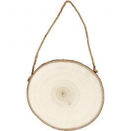 Dörrskylt, Dia. 12-14 cm, tjocklek 1,5 cm, 1 st. [HOB-57952]