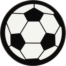 Kartongetikett, fotboll, Dia. 25 mm, vit/svart, 20 st./ 1 förp. [HOB-586033]