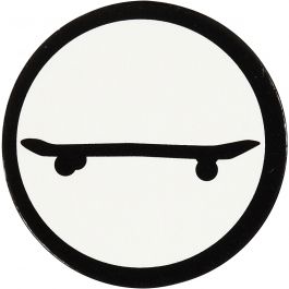 Kartongetikett, skateboard, Dia. 25 mm, vit/svart, 20 st./ 1 förp. [HOB-586037]
