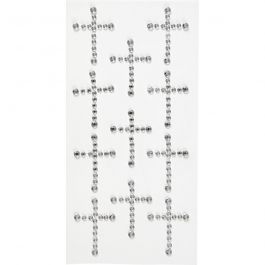 Rhinstenskors, stl. 35x25 mm, silver, 11 st./ 1 förp. [HOB-586043]