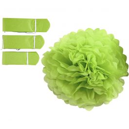 Papperspompomer, Dia. 20+24+30 cm, 16 g, limegrön, 3 st./ 1 förp. [HOB-590007]