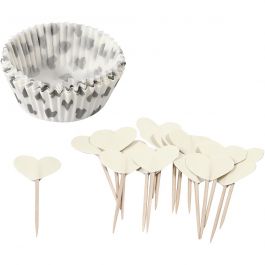 Muffinsformar, H: 3 cm, Dia. 5 cm, 40 g, råvit, 24 set/ 1 förp. [HOB-59150]