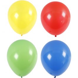 Ballonger, stora, Dia. 41 cm, blå, grön, röd, gul, 4 st./ 1 förp. [HOB-59183]