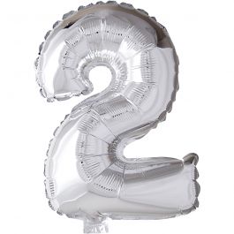 Folieballong, 2, H: 41 cm, silver, 1 st. [HOB-59186]
