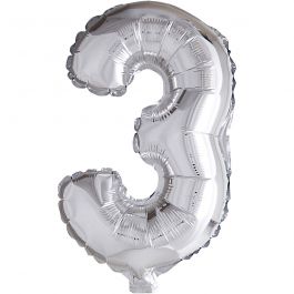 Folieballong, 3, H: 41 cm, silver, 1 st. [HOB-59187]