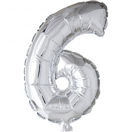 Folieballong, 6, H: 41 cm, silver, 1 st. [HOB-59190]