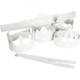 Kronor av papp, H: 10-16,5 cm, L: 60 cm, 230 g, vit, 5 st./ 1 förp. [HOB-59262]