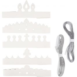 Kronor av papp, H: 10-16,5 cm, L: 60 cm, 230 g, vit, 50 st./ 1 förp. [HOB-59263]