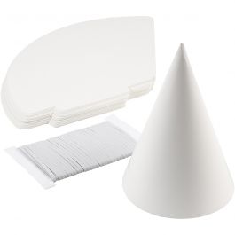 Kartongstrut, H: 23 cm, Dia. 16,5 cm, 230 g, vit, 50 st./ 1 förp. [HOB-59266]