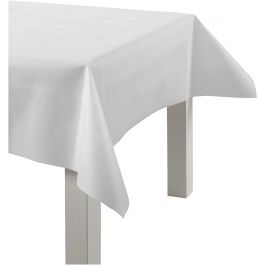 Bordsduk i Tygimitation, B: 125 cm, 70 g, vit, 10 m/ 1 rl. [HOB-594001]