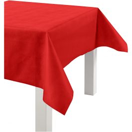 Bordsduk i Tygimitation, B: 125 cm, 70 g, röd, 10 m/ 1 rl. [HOB-594013]