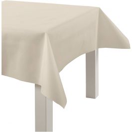 Bordsduk i Tygimitation, B: 125 cm, 70 g, cream, 10 m/ 1 rl. [HOB-594021]