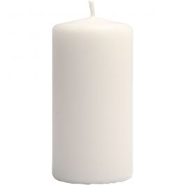 Blockljus, H: 100 mm, Dia. 50 mm, vit, 6 st./ 1 förp. [HOB-596101]